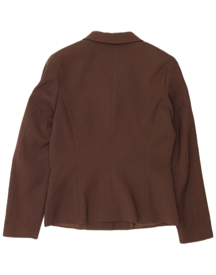 Max & Co. Chaqueta tipo blazer de 3 botones para mujer UK 44 Poliéster marrón medio