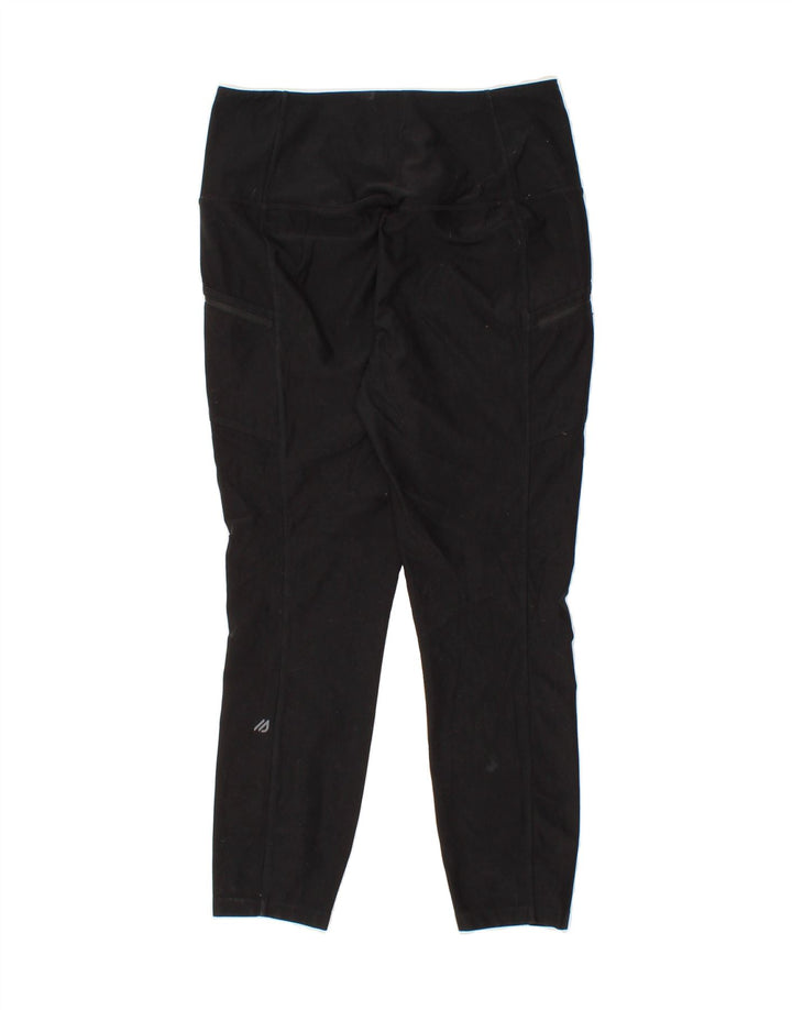 EDDIE BAUER Womens Crop Leggings UK 14 Medium  Black Polyester Vintage Eddie Bauer and Second-Hand Eddie Bauer from Messina Hembry 