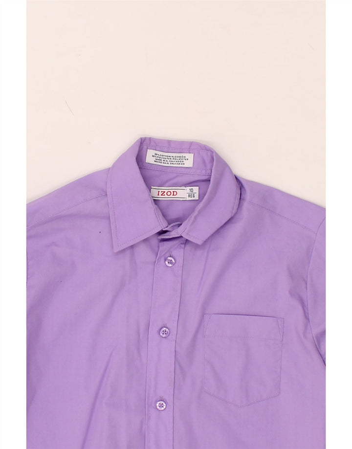 IZOD Boys Shirt 9-10 Years Purple Cotton Vintage Izod and Second-Hand Izod from Messina Hembry 