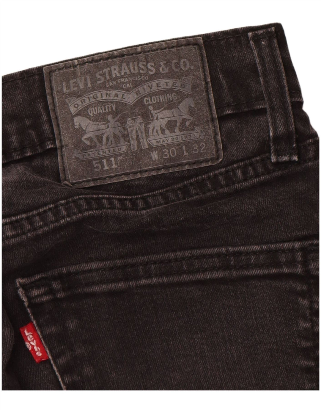 Levi's Mens 511 Slim Jeans W30 L24 Black Cotton