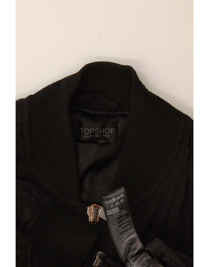 Jachetă bomber supradimensionată pentru femei Topshop UK 6 XS poliester negru