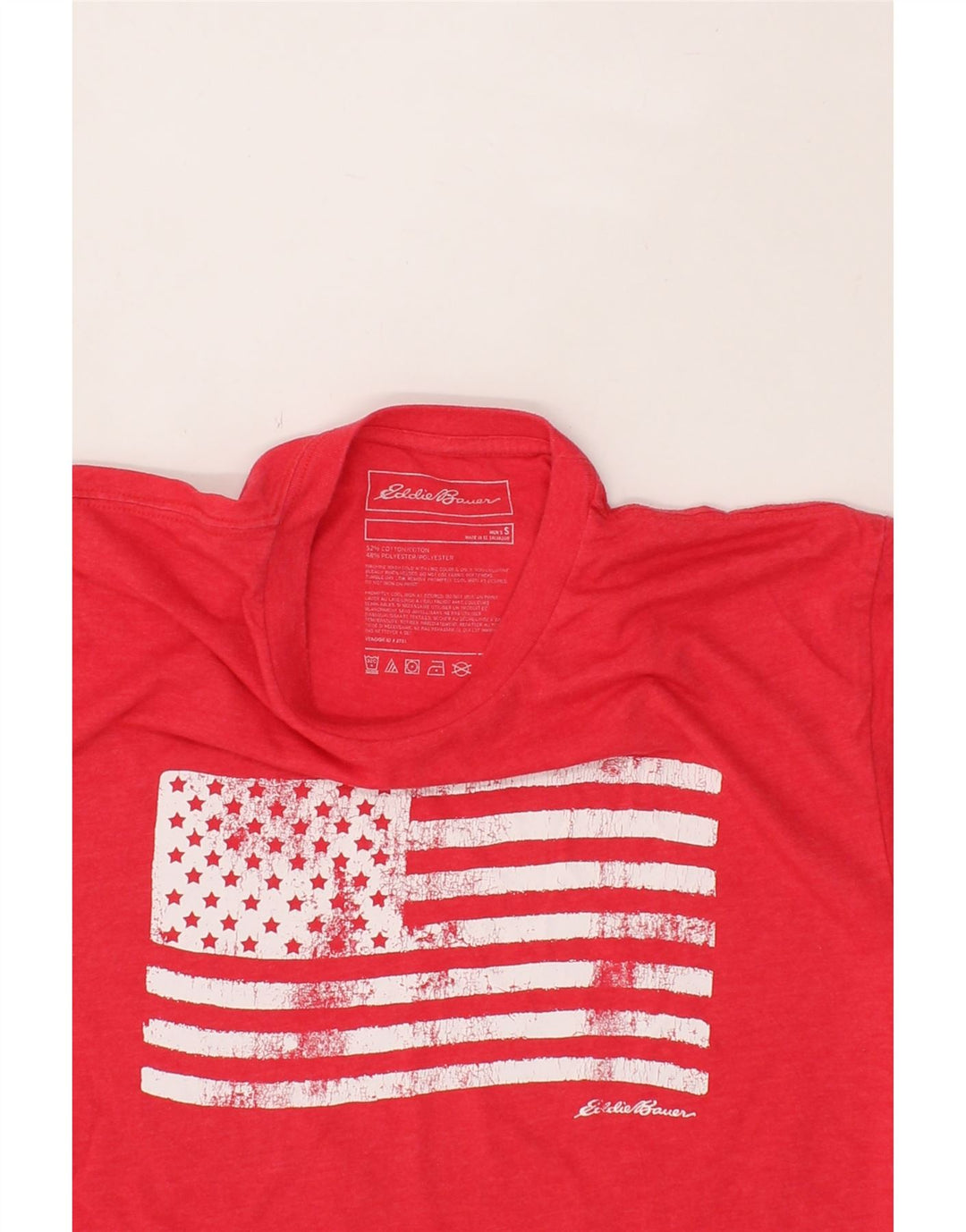EDDIE BAUER Mens Graphic T-Shirt Top Small Red Cotton Vintage Eddie Bauer and Second-Hand Eddie Bauer from Messina Hembry 