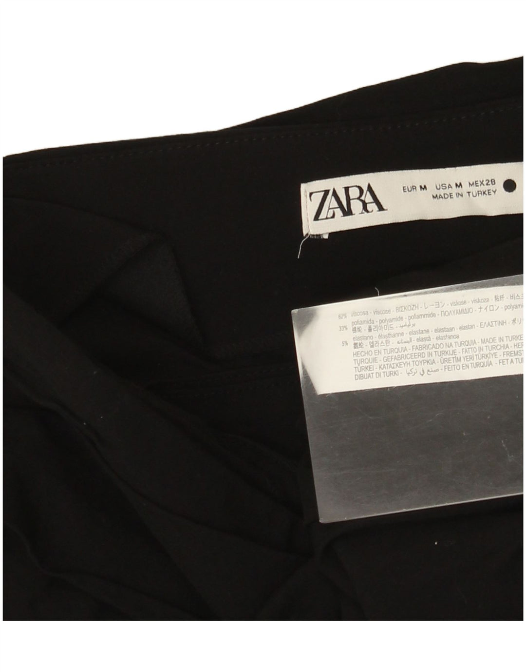 Zara Womens Crop One Shoulder Top UK 12 Medium Black Viscose