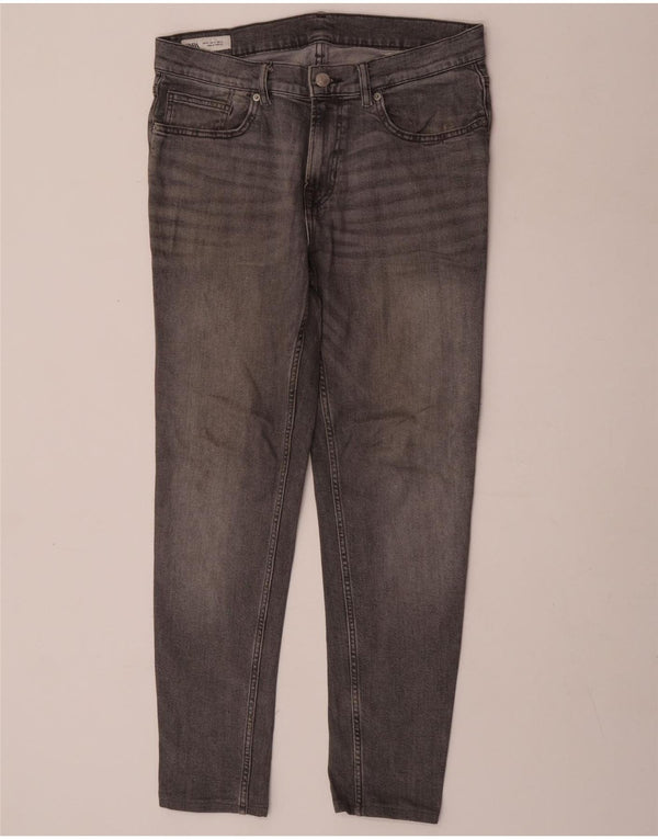 Zara Herren Slim Jeans EU 42 Large W32 L30 Graue Baumwolle