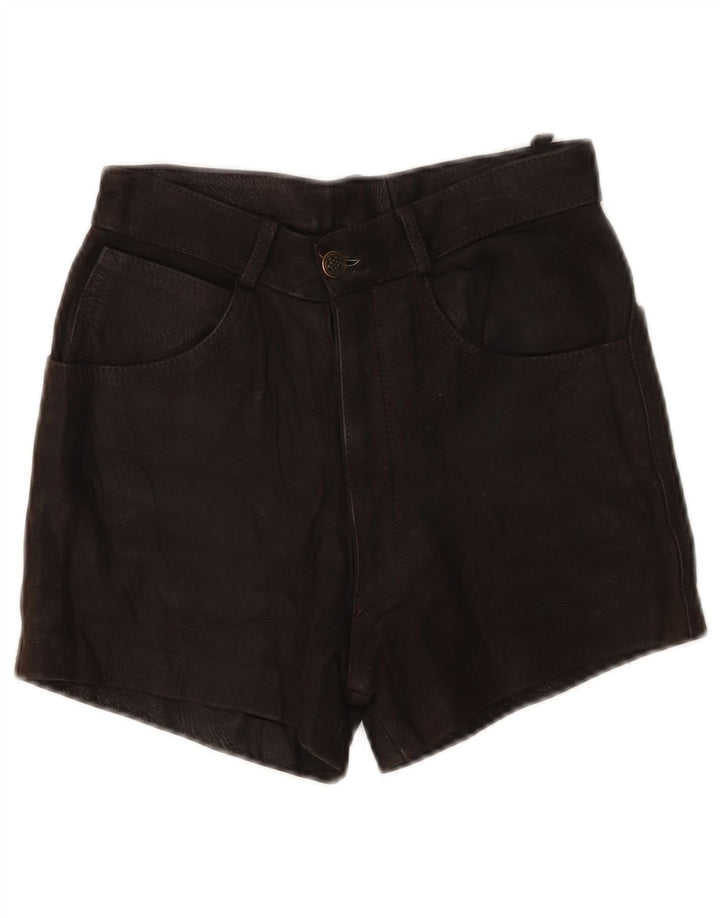 Vintage lædershorts til kvinder W24 XS Sort