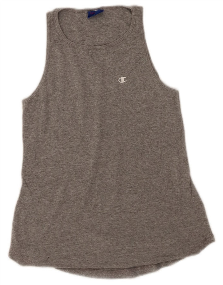 CHAMPION Womens Vest Top UK 12 Medium Grey
