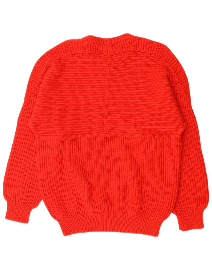 VINTAGE Mens Boat Neck Jumper Sweater Medium Red
