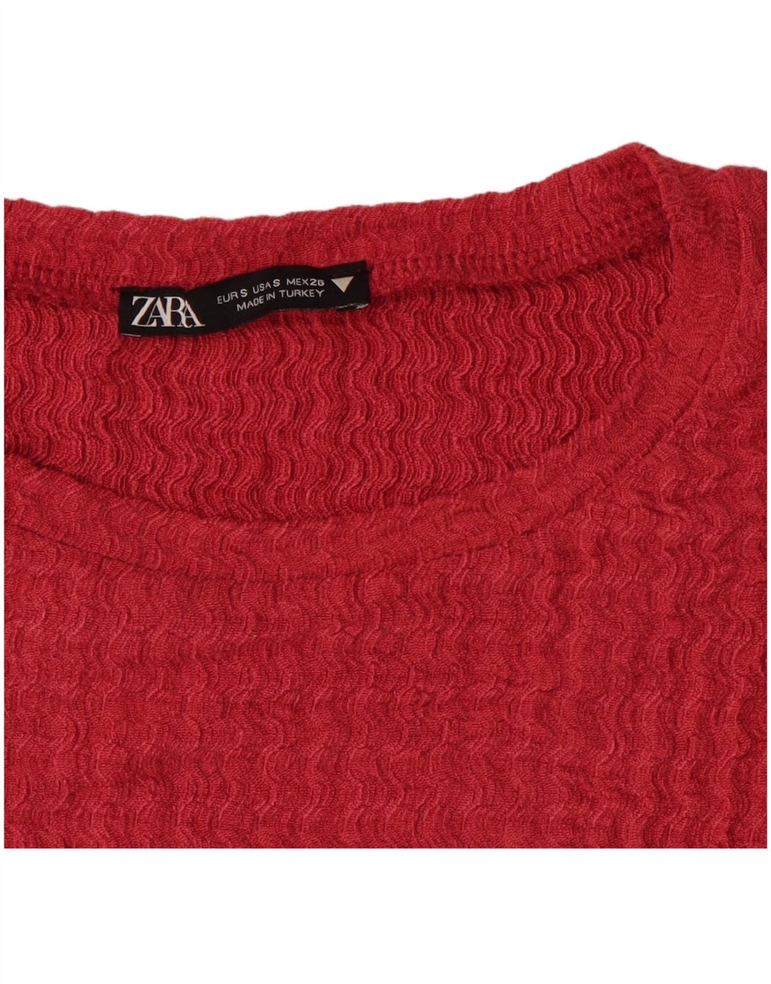 ZARA Womens Knit Blouse Top UK 8 Small Red