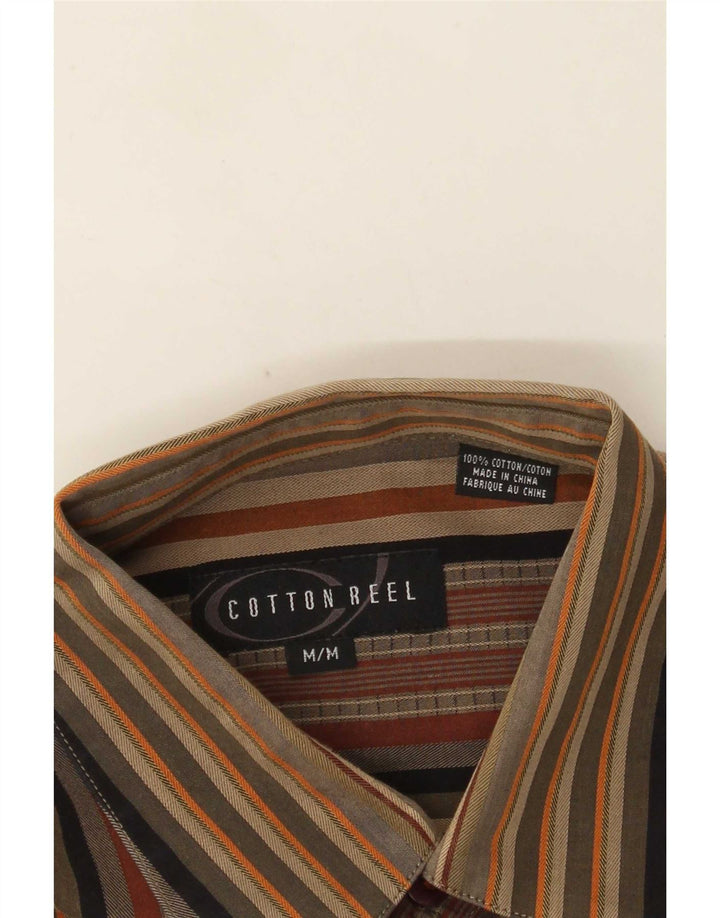 Camicia da uomo vestibilità regolare Cotton Reel a righe verde medio