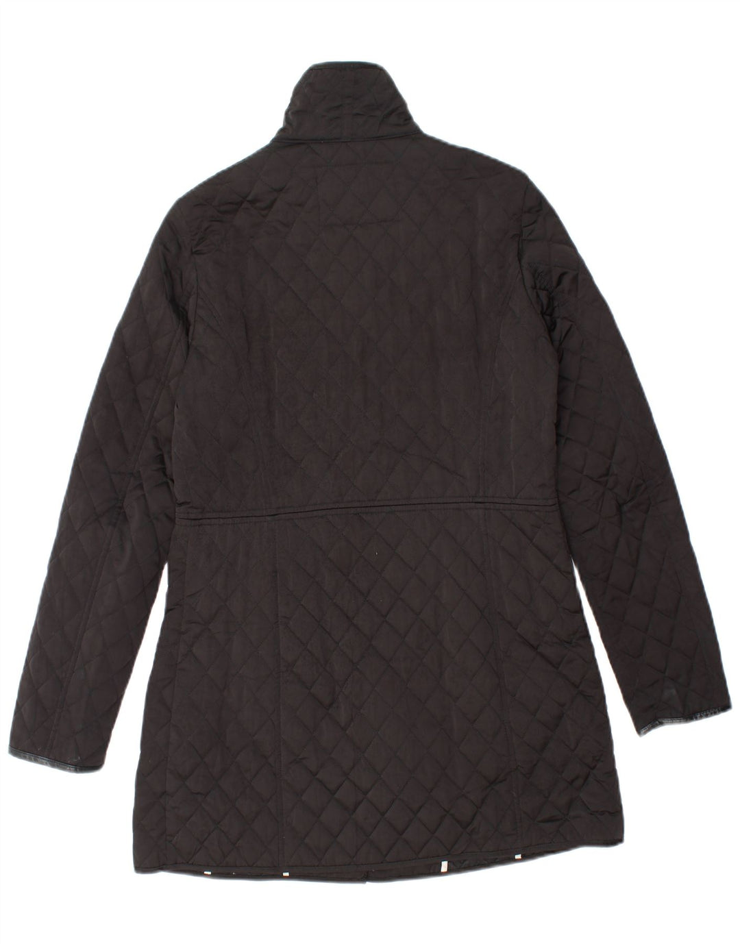 MASSIMO DUTTI Womens Quilted Overcoat UK 10 Small Black Polyester