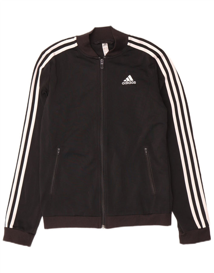 ADIDAS Womens Tracksuit Top Jacket UK 4/6 XS Black Polyester