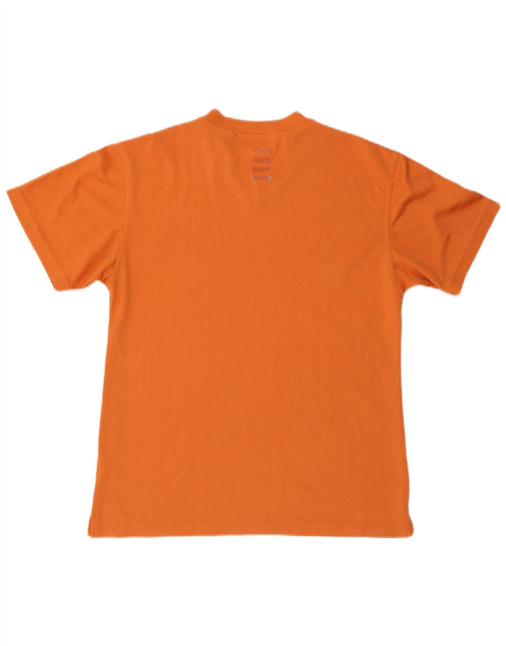 FILA Womens T-Shirt Top UK 16 Large Orange Polyester