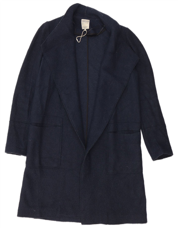Zara Womens Oversized Overcoat UK 6 XS Navy Blue