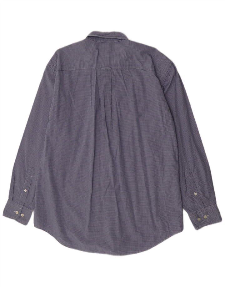 Nautica Mens Shirt Large Blue Gingham Cotton