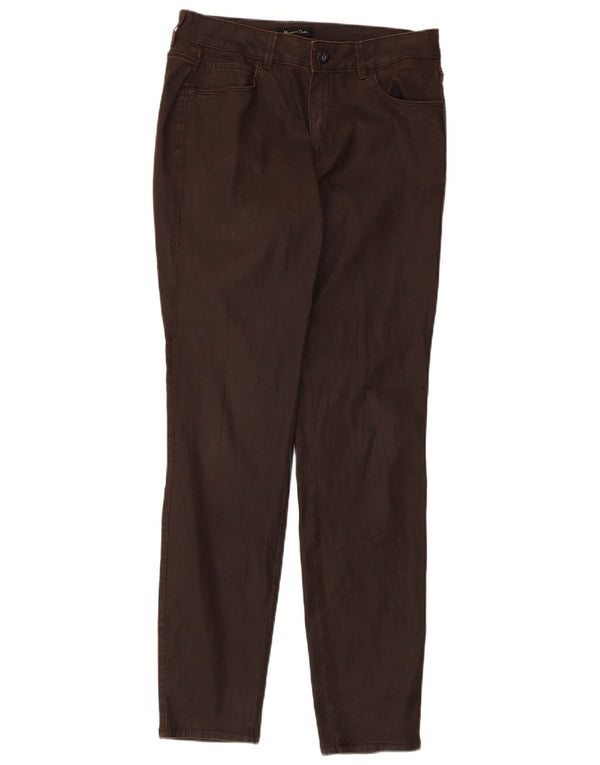 Massimo Dutti Женские вощеные узкие повседневные брюки W30 L30 Коричневые