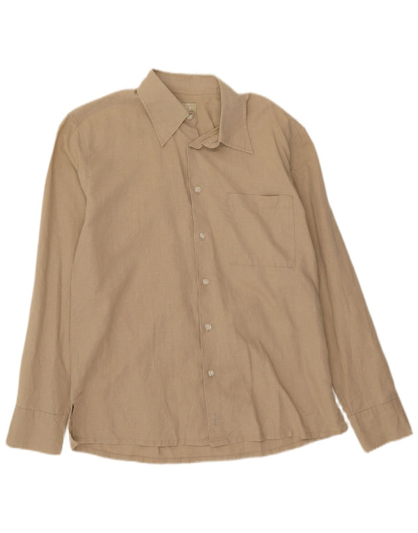 Rifle Mens Shirt Medium Beige Linen