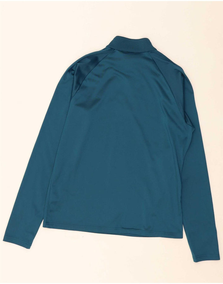 PUMA Mens Zip Neck Pullover Tracksuit Top Large Blue Colourblock Polyester