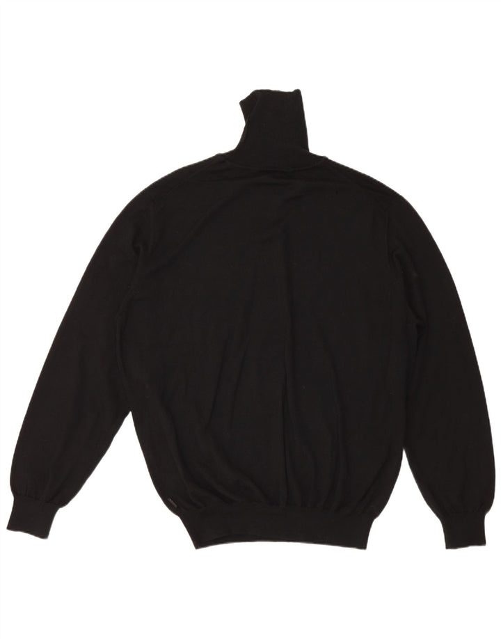 Hugo Boss Mens Roll Neck Jumper Sweater 2XL Black Wool