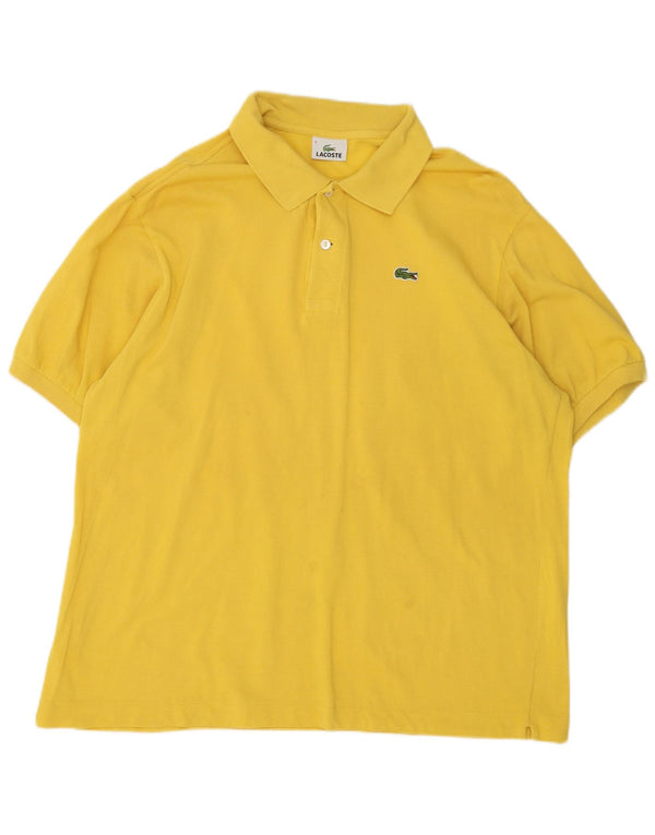 Lacoste Herren-Poloshirt, Größe 6 XL, gelbe Baumwolle