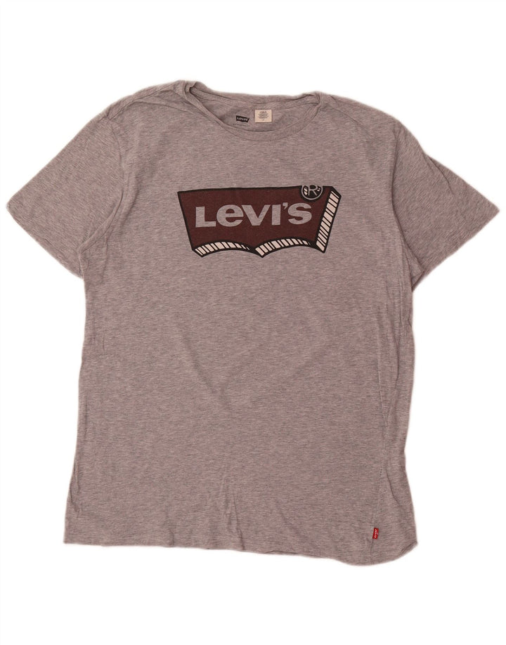 LEVI'S Mens Graphic T-Shirt Top Large Grey