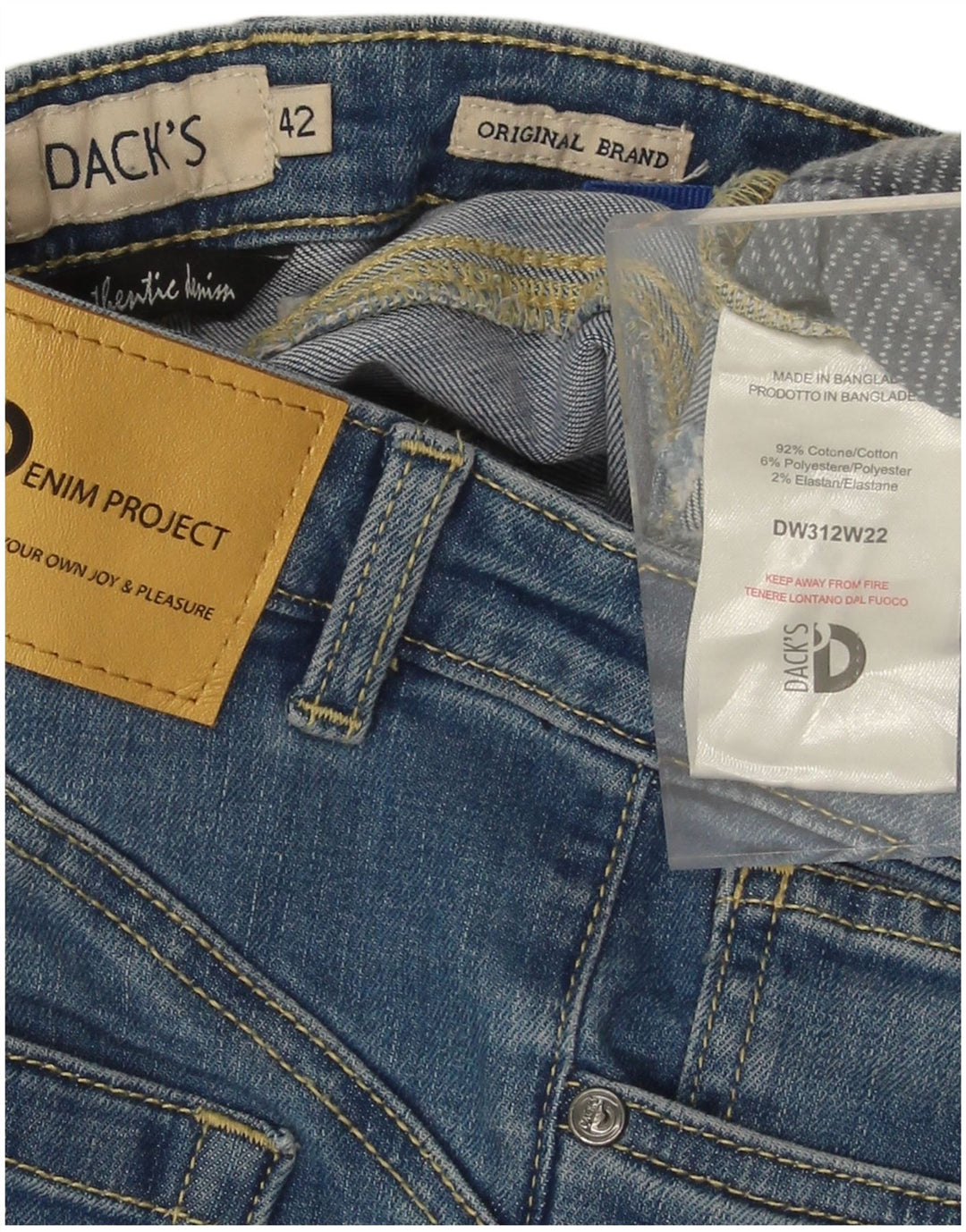 DACK'S Womens Slim Jeans IT 42 Medium W30 L28 Blue Cotton