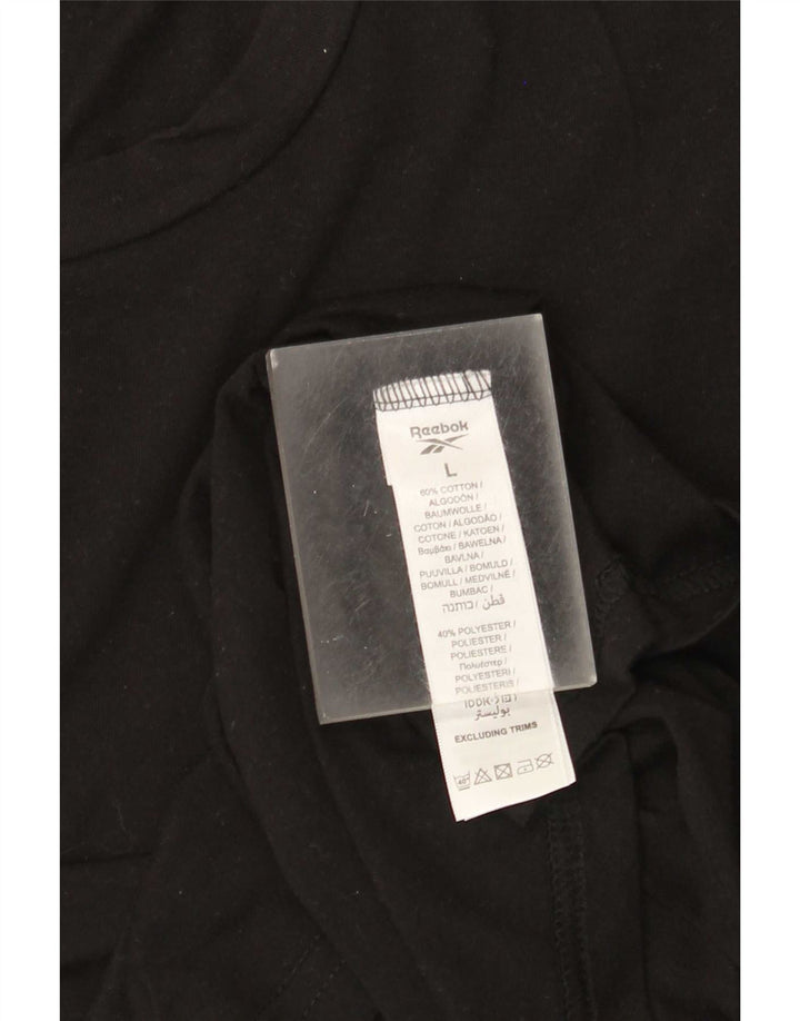T-shirt Reebok da uomo grande in cotone nero