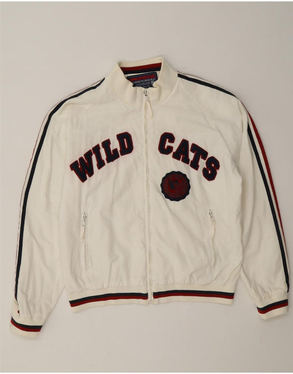 WPM Herren Wildcats Graphic Bomberjacke UK 40 Large Weiß Farbblock