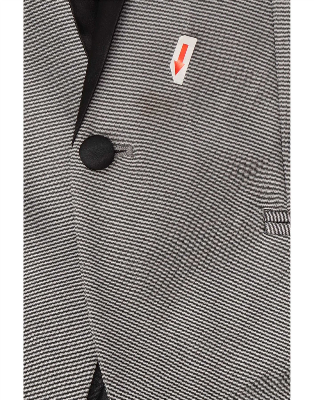 Zara Herren 1-Knopf-Blazerjacke UK 36 Small Grau Polyester