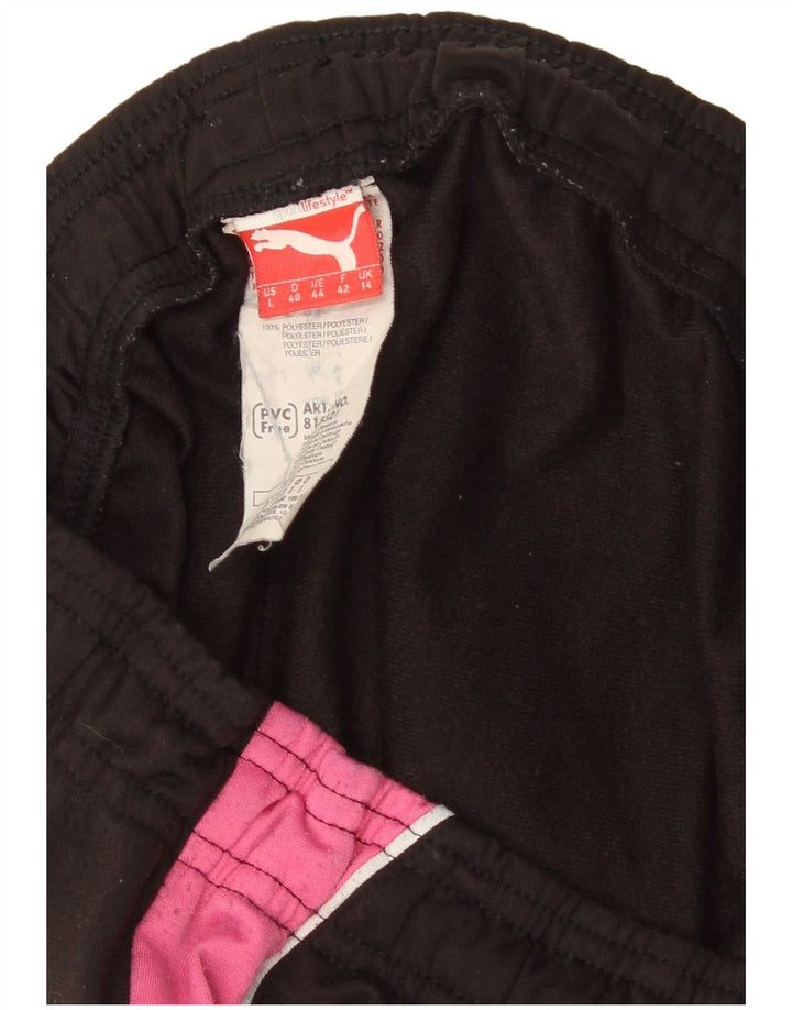 Puma Womens Tracksuit Trousers UK 14 Medium Black Colourblock Polyester