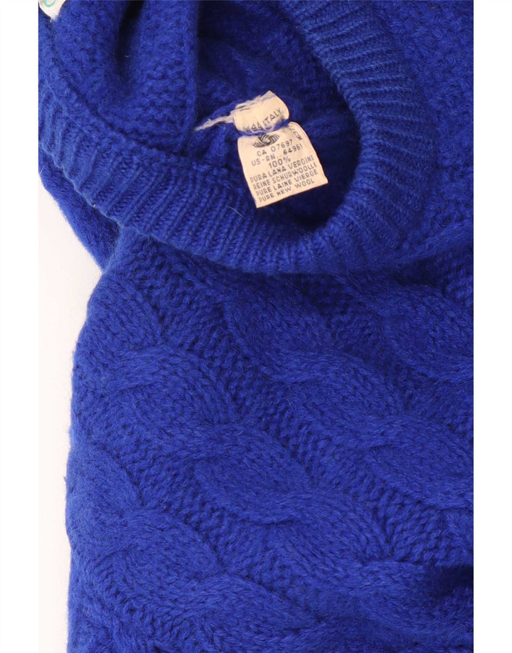 Benetton Herren-Pullover mit Rundhalsausschnitt, IT 50, mittelblaue Wolle