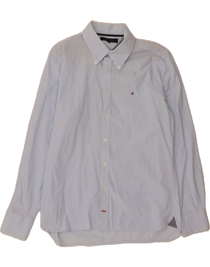 TOMMY HILFIGER Mens Shirt Large Blue Gingham Vintage Tommy Hilfiger and Second-Hand Tommy Hilfiger from Messina Hembry 