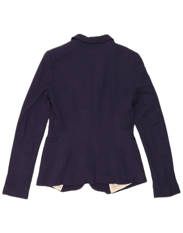 Zara Womens 1 Button Blazer Jacket UK 10 Small Navy Blue