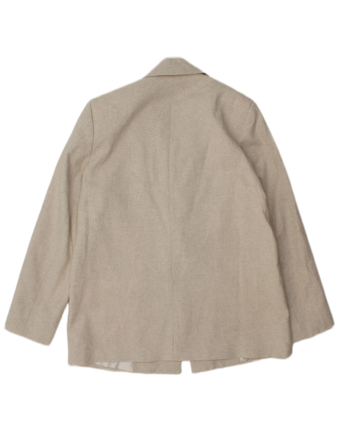 Jaqueta blazer feminina Zara com 1 botão Reino Unido 14 acetato espinha de peixe bege médio
