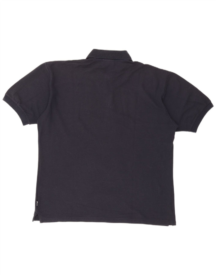 ASICS Mens Polo Shirt Large Navy Blue Cotton