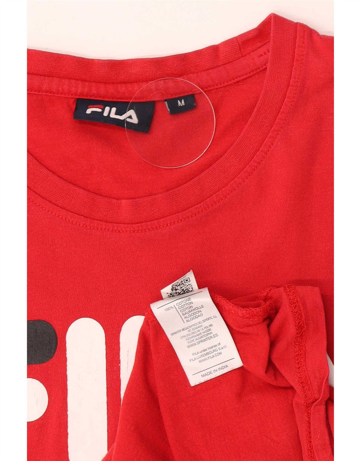 Fila Mens Graphic T-Shirt Top Medium Red Cotton