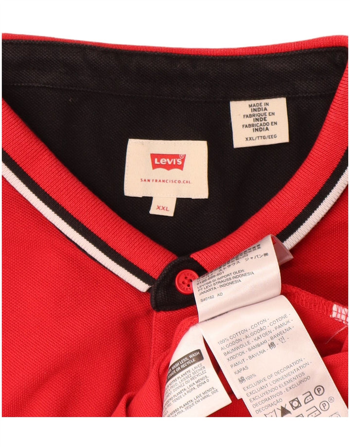 Levi's Mens Polo Shirt 2XL Red Cotton