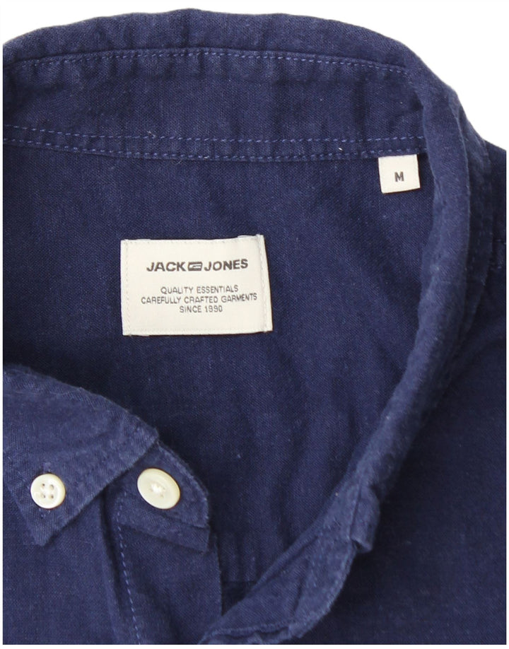 JACK & JONES Mens Short Sleeve Shirt Medium Navy Blue