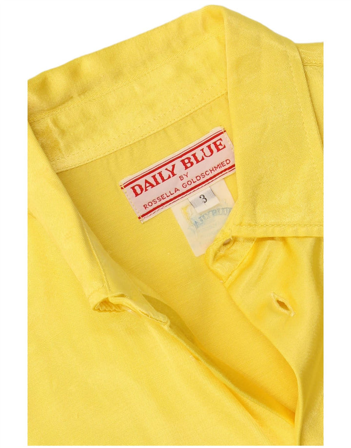 ROSSELLA GOLDSCHIMIED Mens Shirt Medium Yellow Cotton
