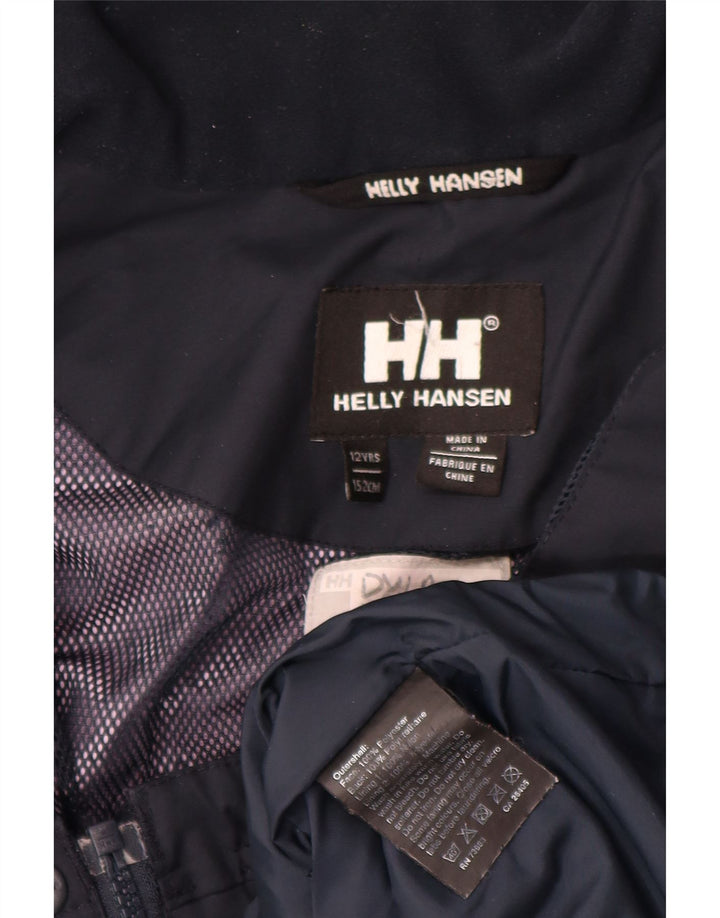 Jaqueta de chuva com capuz Helly Hansen Boys 11-12 anos azul marinho poliéster