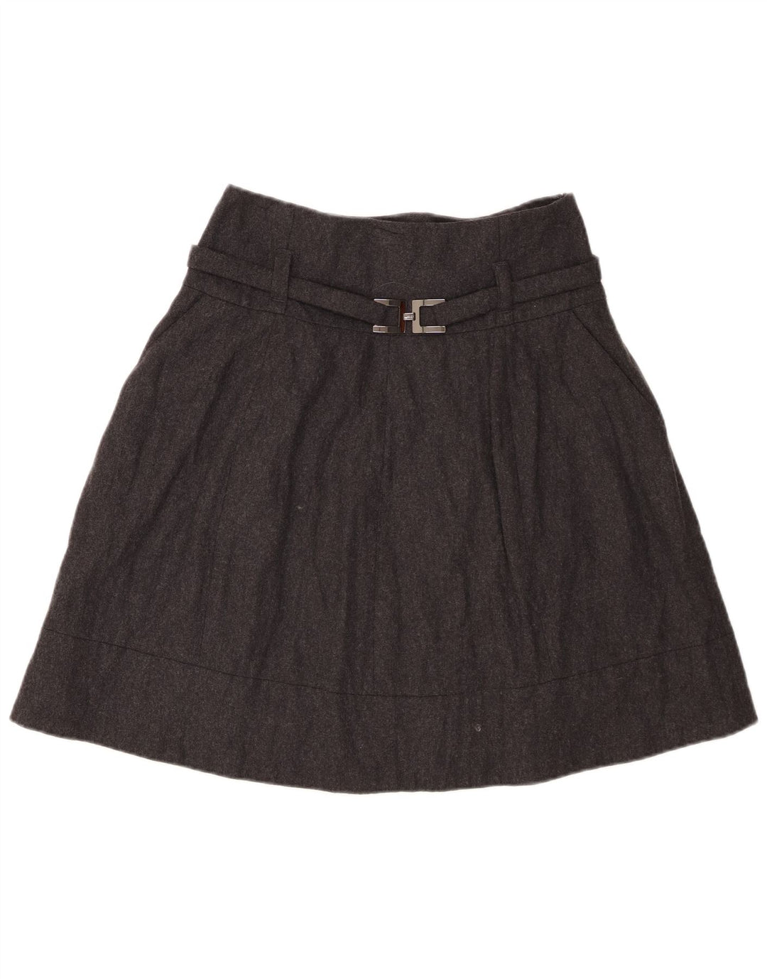 Seventy Womens A-Line Skirt IT 42 Medium W28 Grey Flecked Virgin Wool