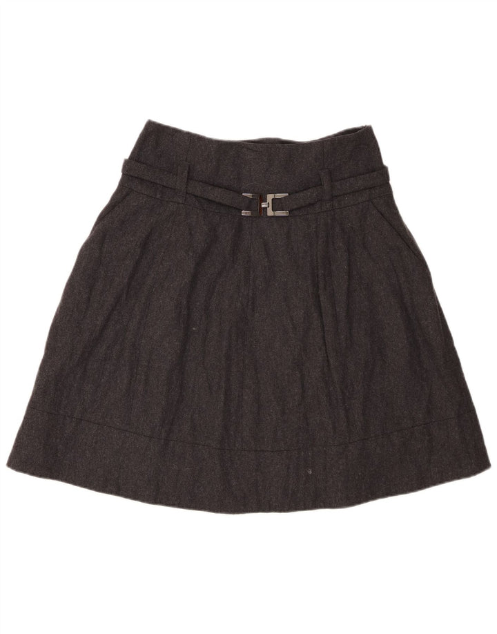 Seventy Womens A-Line Skirt IT 42 Medium W28 Grey Flecked Virgin Wool