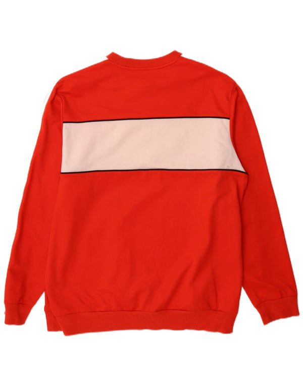Adidas Graphic Sweatshirt Jumper XL Orange Colourblock Bomuld
