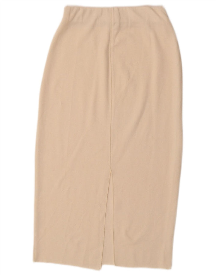 Zara Womens Knit Midi Skirt Small W27  Off White