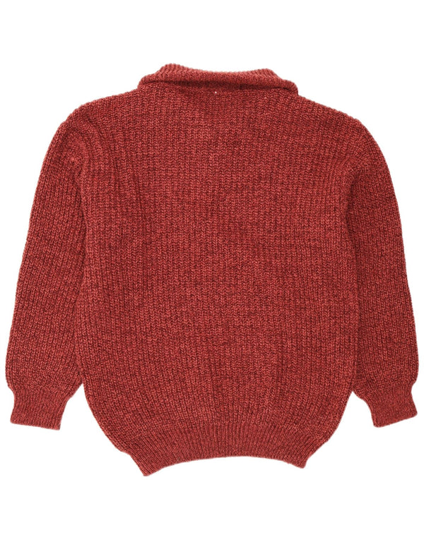 Angelo Litrico Herre Zip Neck Jumper Sweater Medium Burgundy Flecked Acryl