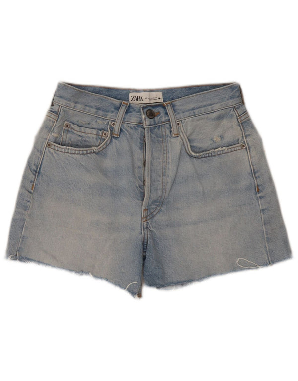 Zara Womens Denim Shorts EU 34 2XS W24 Blue Cotton