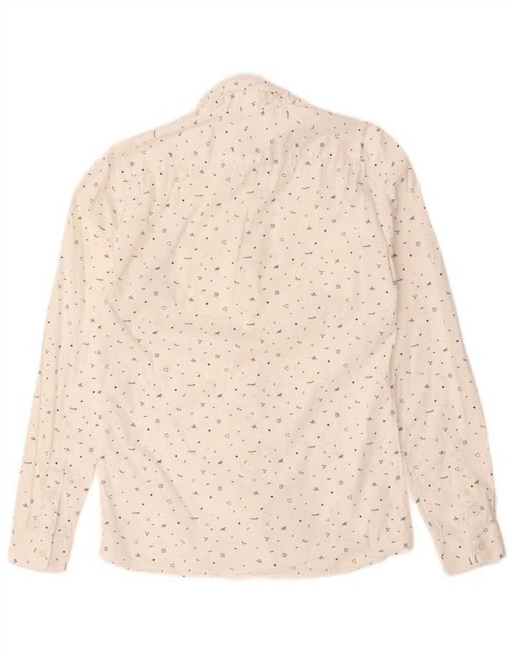 Camicia Zara da uomo super slim fit con motivo astratto, piccola bianca