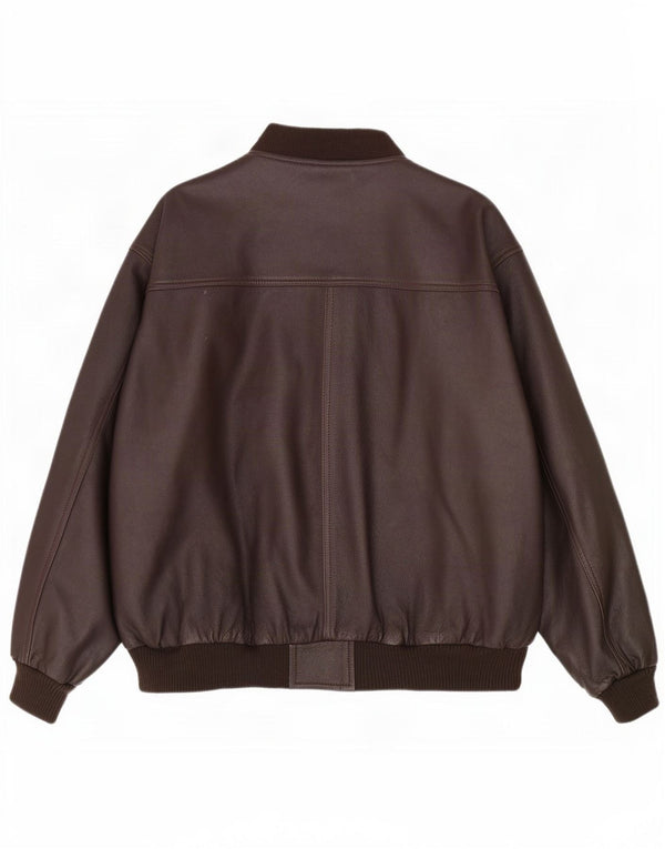 Chaqueta de cuero vintage para hombre Reino Unido 42 XL Marrón