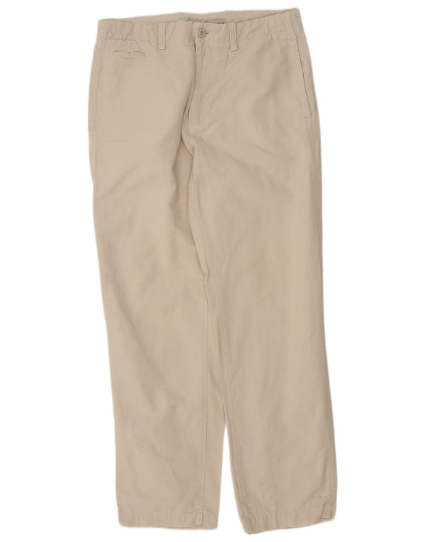 Massimo Dutti Mens Straight Chino Trousers EU 40 Medium W31 L30 Beige
