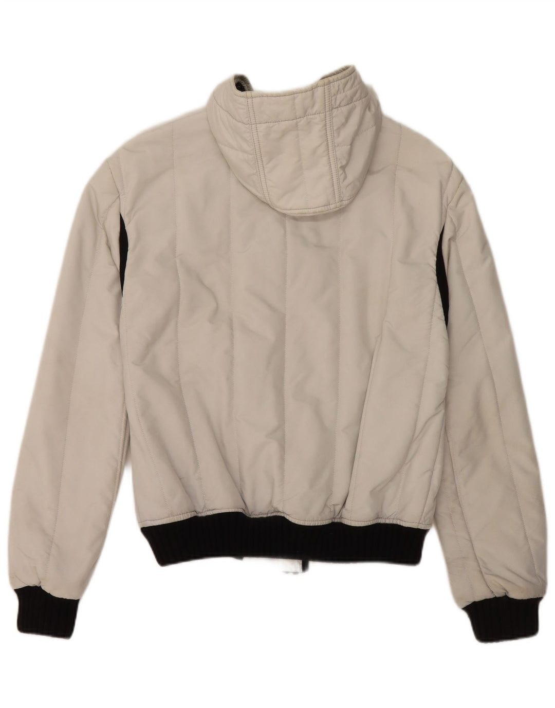 REFRIGIWEAR Womens Hooded Bomber Jacket UK 14 Medium White Polyamide