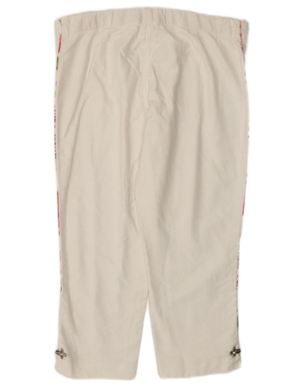 Fay Girls Straight Casual Trousers 9-10 Years W26 L19 White Cotton